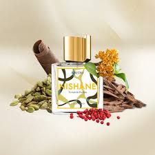Nishane Kredo Nishane perfume bottle in 100ml with sleek design and clear glass showing the fragrance inside.