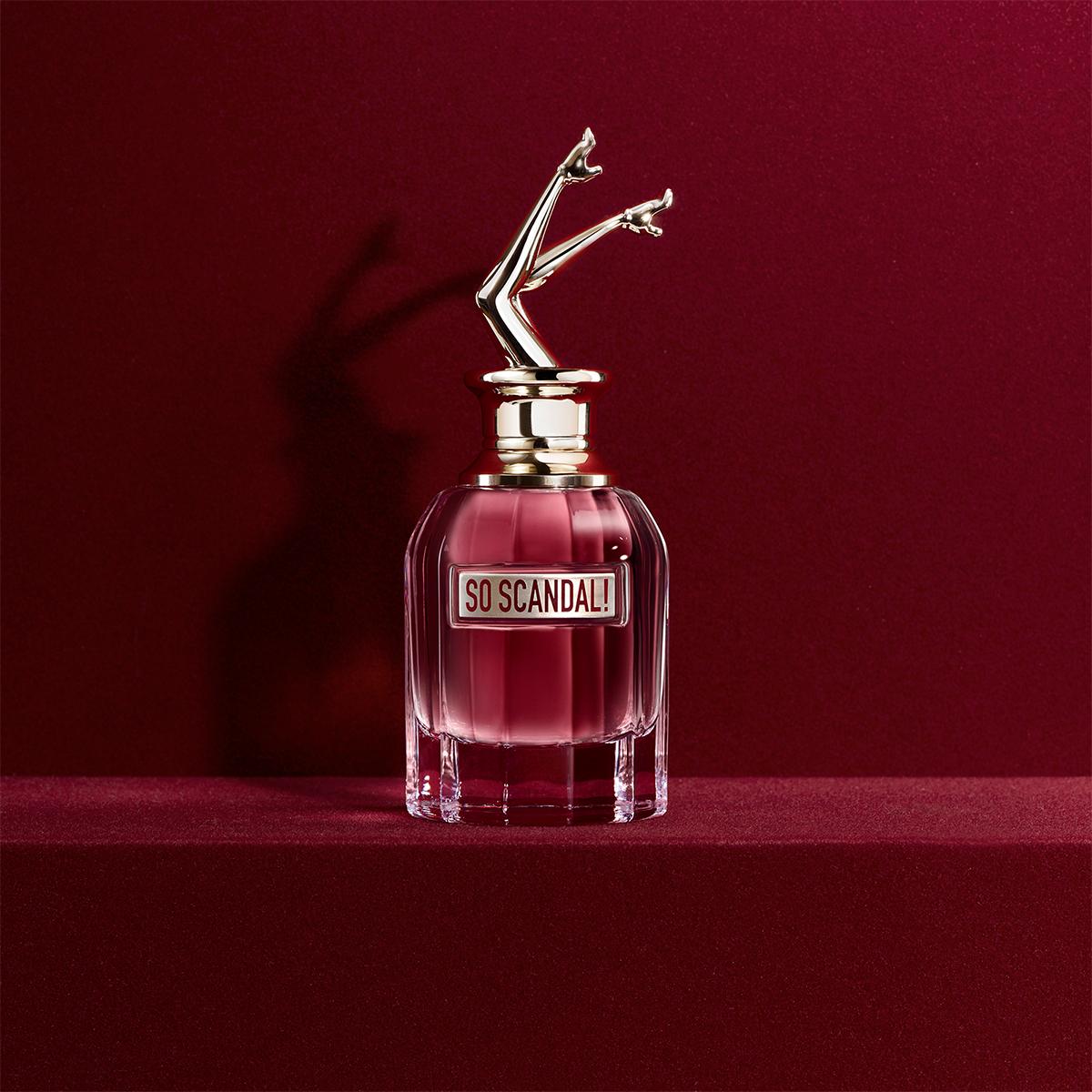 Jean Paul Gaultier So Scandal perfume bottle, 80ml, featuring a sleek design and elegant packaging.