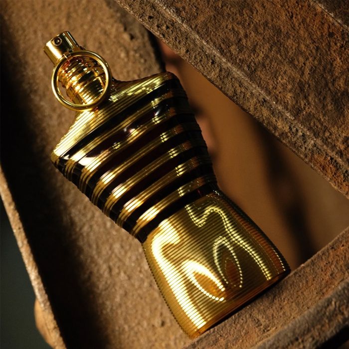 Jean Paul Gaultier Le Male Elixir 125ml Eau de Parfum bottle with sleek design, masculine fragrance, and silver accents.