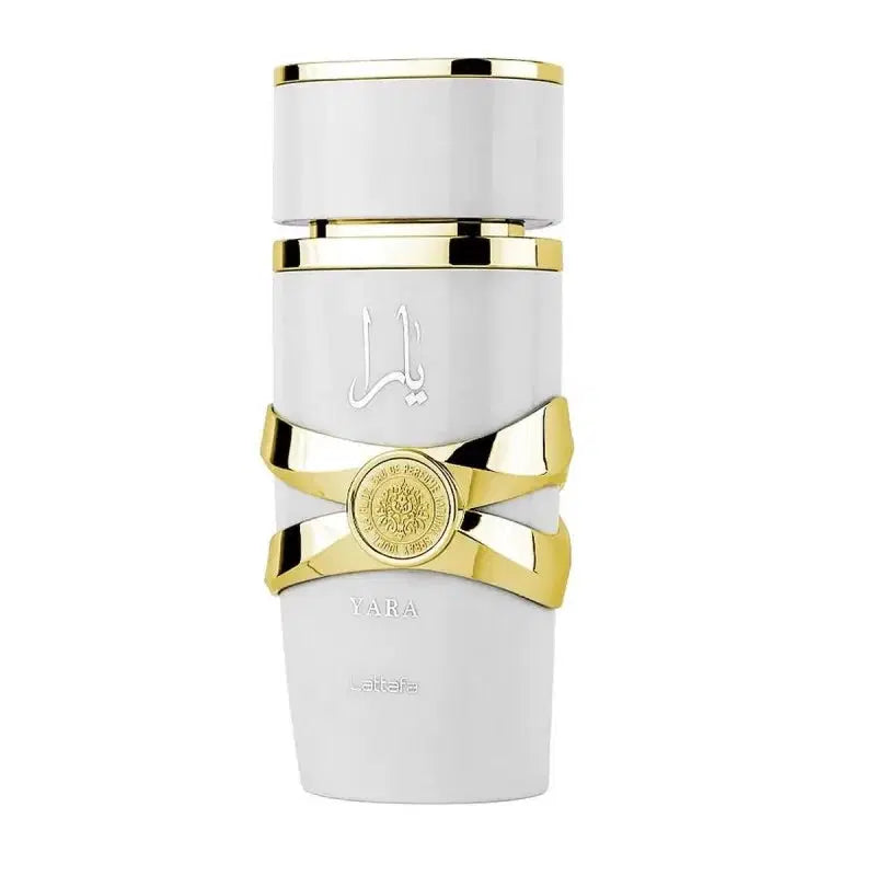 Lattafa Yara Moi Arabic perfume bottle, 100ml, with elegant design and floral fragrance profile.