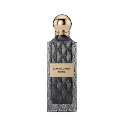 Black Diamond Incense by Ibrahim Al Qurashi in a 200ML bottle, featuring rich, fragrant incense with a dark, elegant packaging.