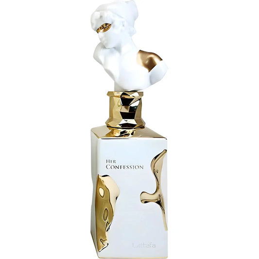 Lattafa His Confession 100ml fragrance bottle with elegant packaging and sleek design, showcasing a modern men's perfume.