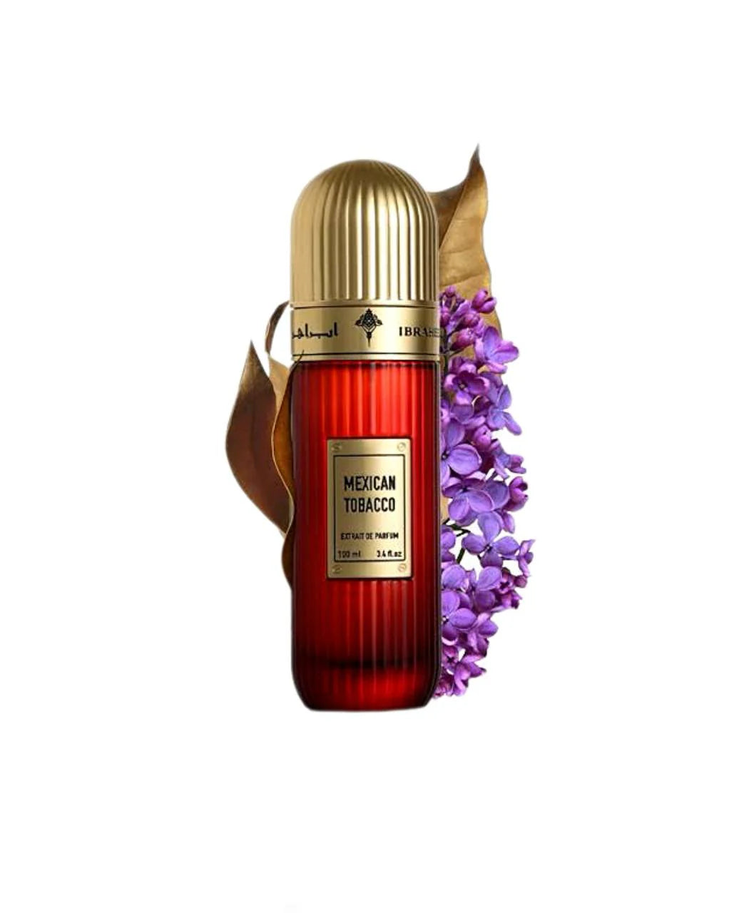 Mexican Tobacco 100ML bottle by Ibrahim Al Qurashi with detailed label and dark glass container.