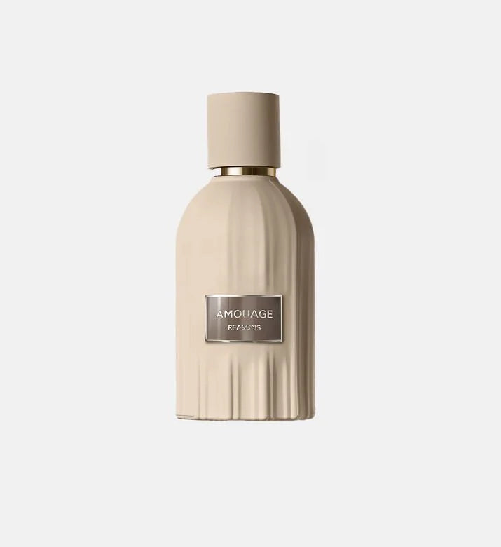 Amouage Reasons Essence de Parfum bottle, 100ml, with elegant packaging and a sleek design, showcasing the luxurious fragrance.