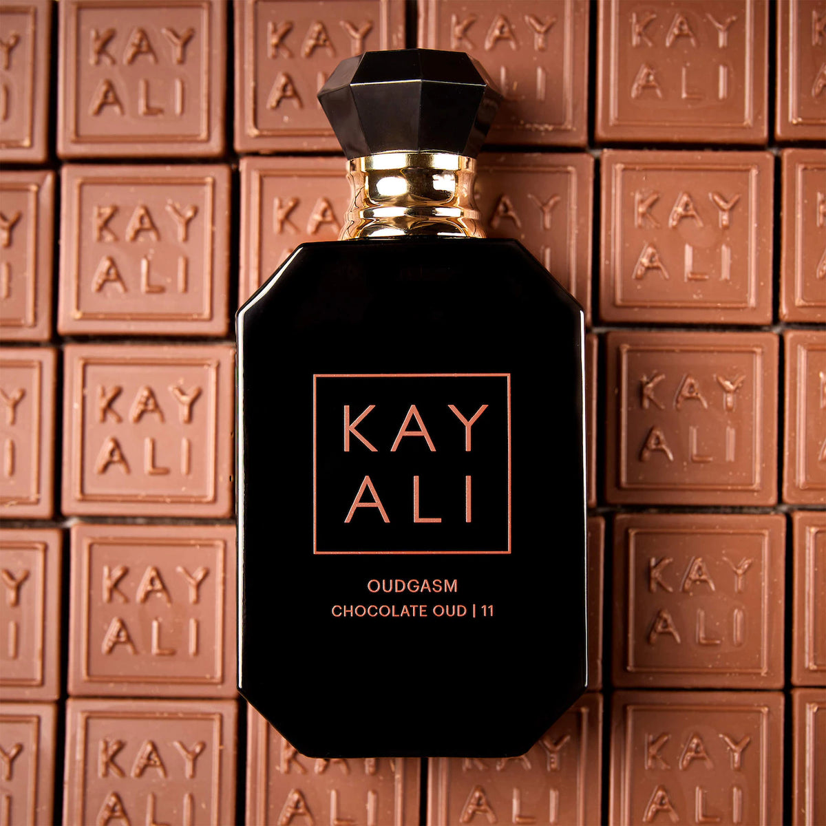 Kayali Oudgasm Chocolate Oud perfume bottle, 100ml, featuring luxurious packaging and rich, chocolatey oud fragrance.