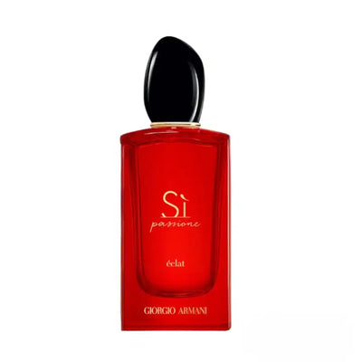 Giorgio Armani Si Passione Eclat Eau de Parfum bottle, 100ml, with elegant packaging and floral accents.