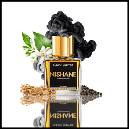 Nishane Sultan Vetiver perfume bottle with elegant design, 100ML size, showcasing the luxurious fragrance of vetiver notes.