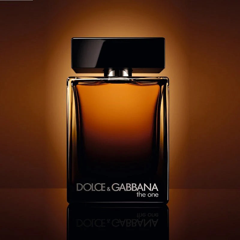 Dolce & Gabbana The One for Men Eau de Parfum 100ml bottle with sleek black and gold packaging.