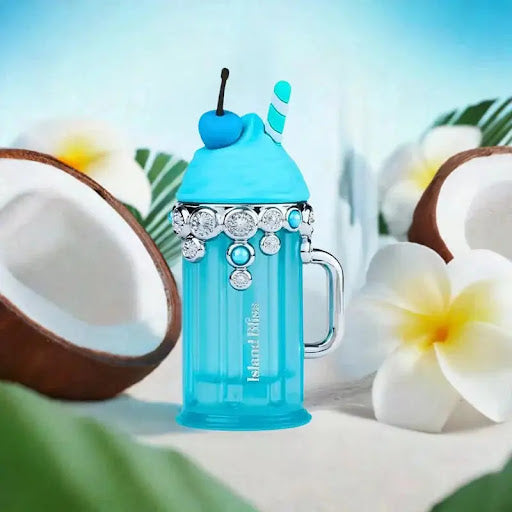 Armaf Island Bliss perfume bottle, 100ml, with a sleek design and tropical-inspired fragrance notes.