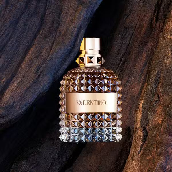 Valentino Uomo 100ml perfume bottle with sleek design, featuring elegant packaging and branding details visible in the image.