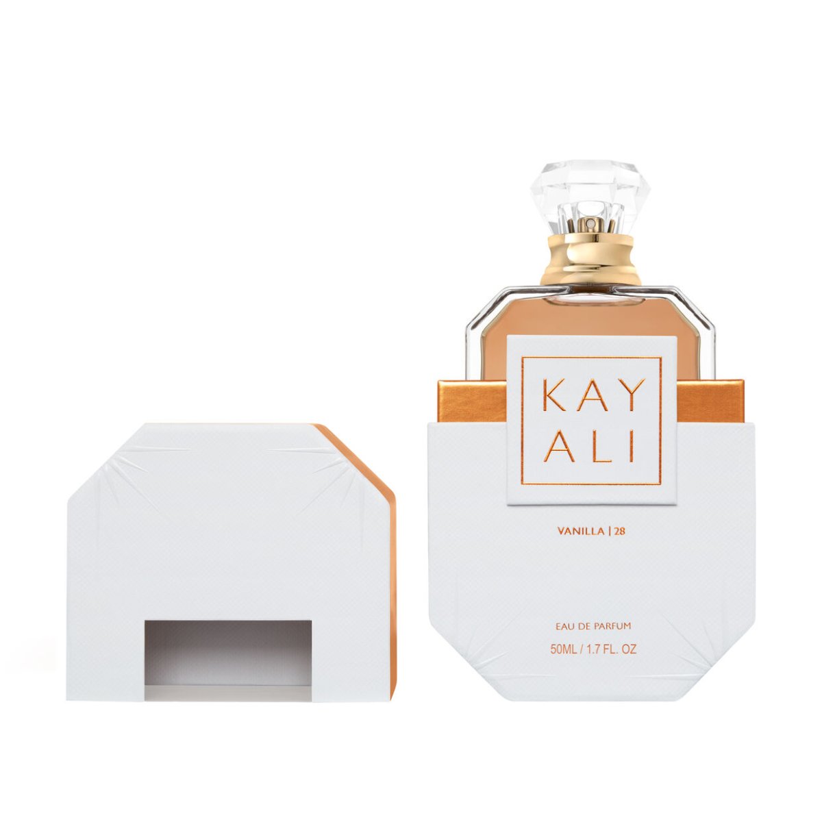 Kayali Vanilla 28 fragrance bottle, 100ml, with elegant design and vanilla scent, showcasing the luxurious perfume.