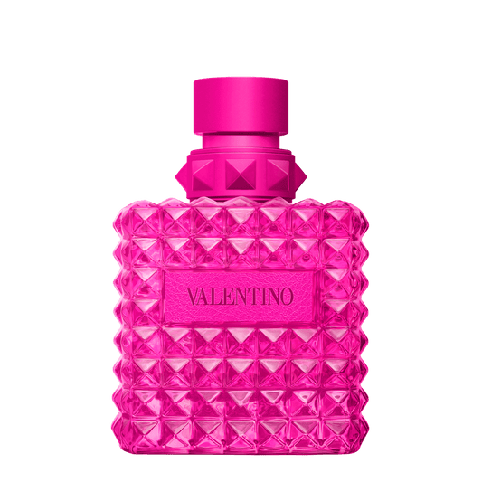 Valentino Born in Roma Rendez-Vous Pink EDP 100ml perfume bottle with pink label and sleek design.