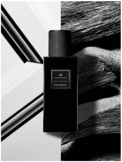 Yves Saint Laurent 24 Rue de l'Université perfume bottle in 125ml, elegant design with transparent glass and black cap.